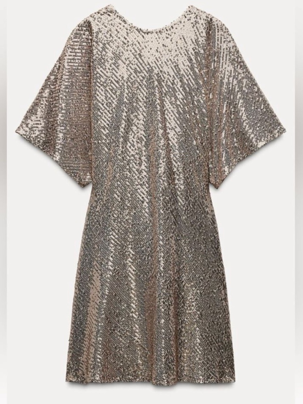 Zara short sequin dress Champagne